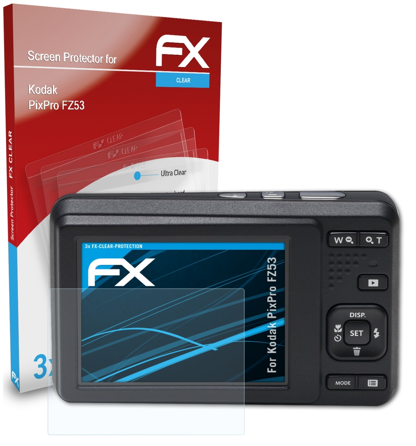 3x PixPro FZ53) ATFOLIX Displayschutz(für FX-Clear Kodak
