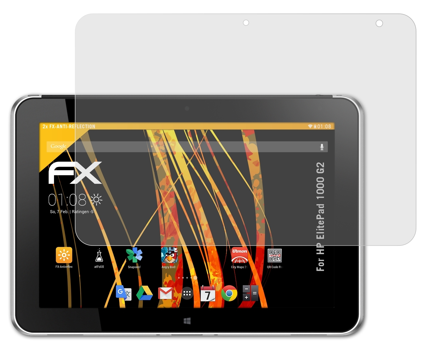 2x G2) FX-Antireflex Displayschutz(für ElitePad HP ATFOLIX 1000
