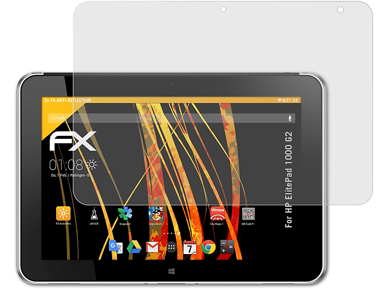 ATFOLIX 2x Displayschutz(für FX-Antireflex G2) 1000 HP ElitePad
