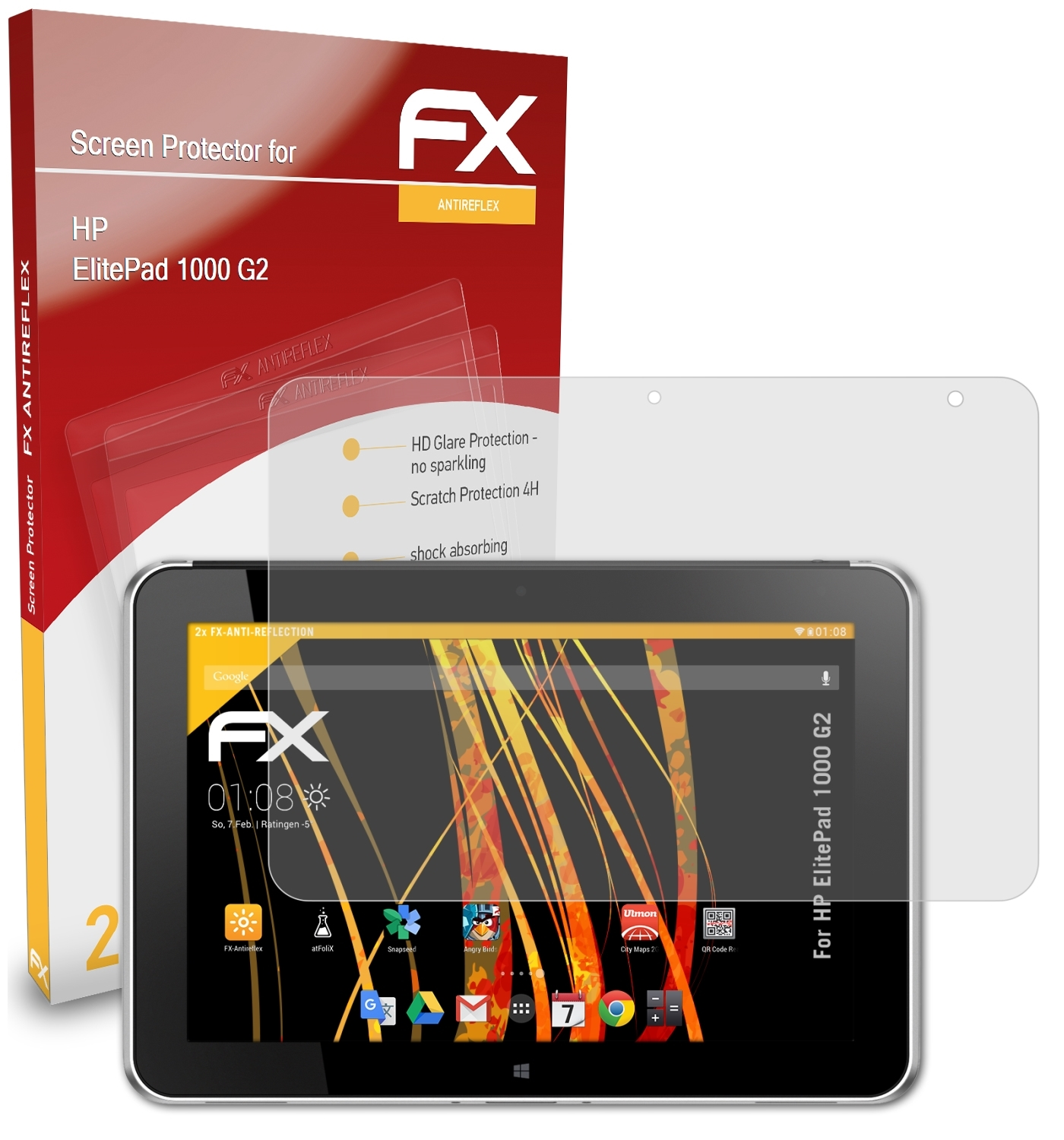 G2) ElitePad 2x HP Displayschutz(für 1000 FX-Antireflex ATFOLIX