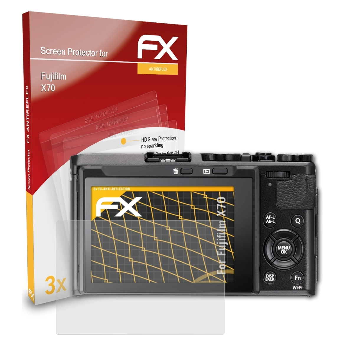 ATFOLIX 3x FX-Antireflex X70) Displayschutz(für Fujifilm