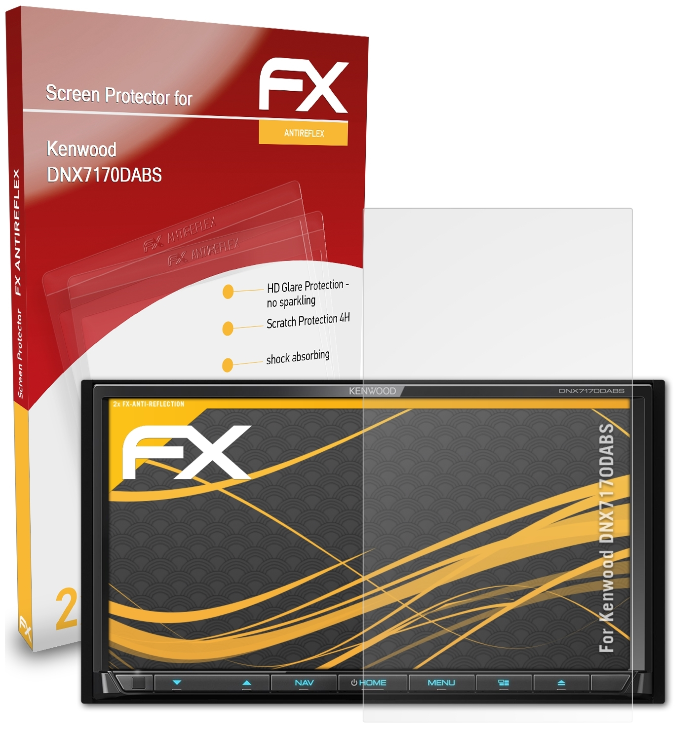 ATFOLIX Displayschutz(für 2x FX-Antireflex Kenwood DNX7170DABS)