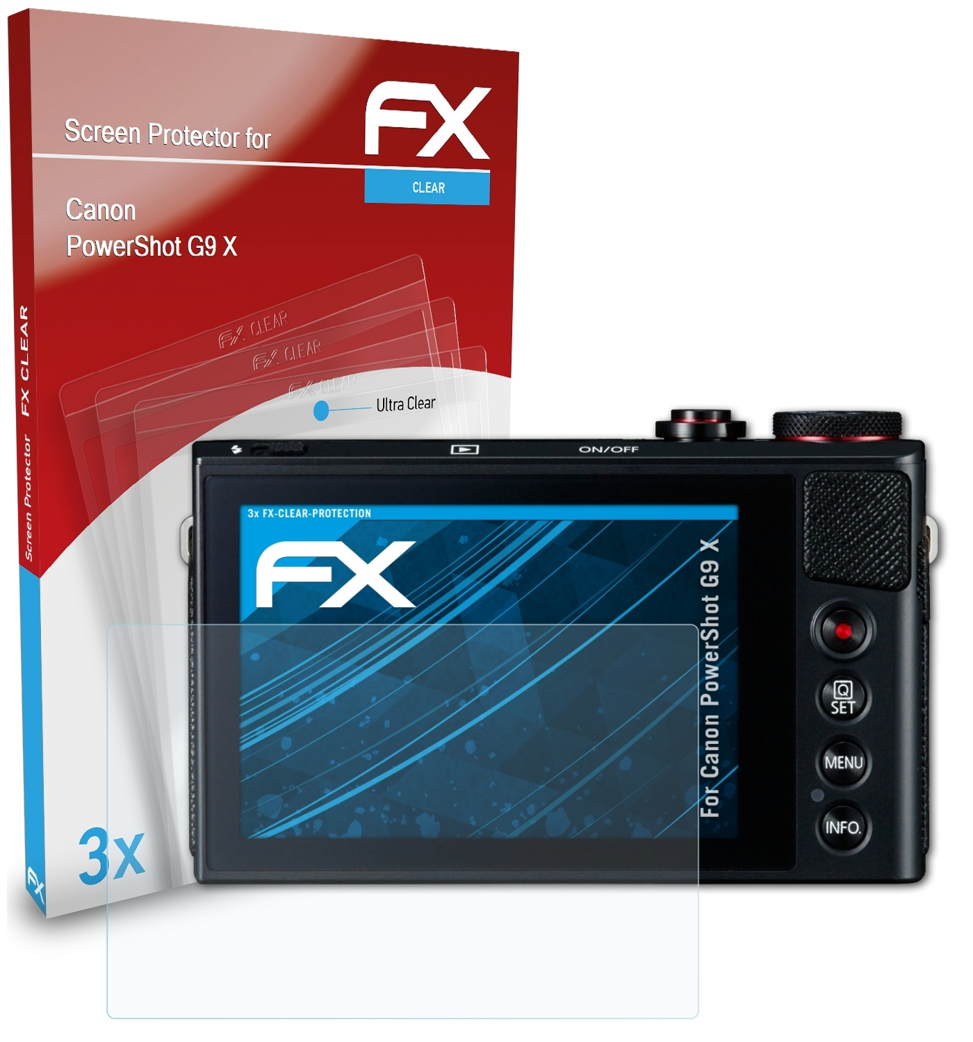 G9 Displayschutz(für FX-Clear X) PowerShot Canon 3x ATFOLIX