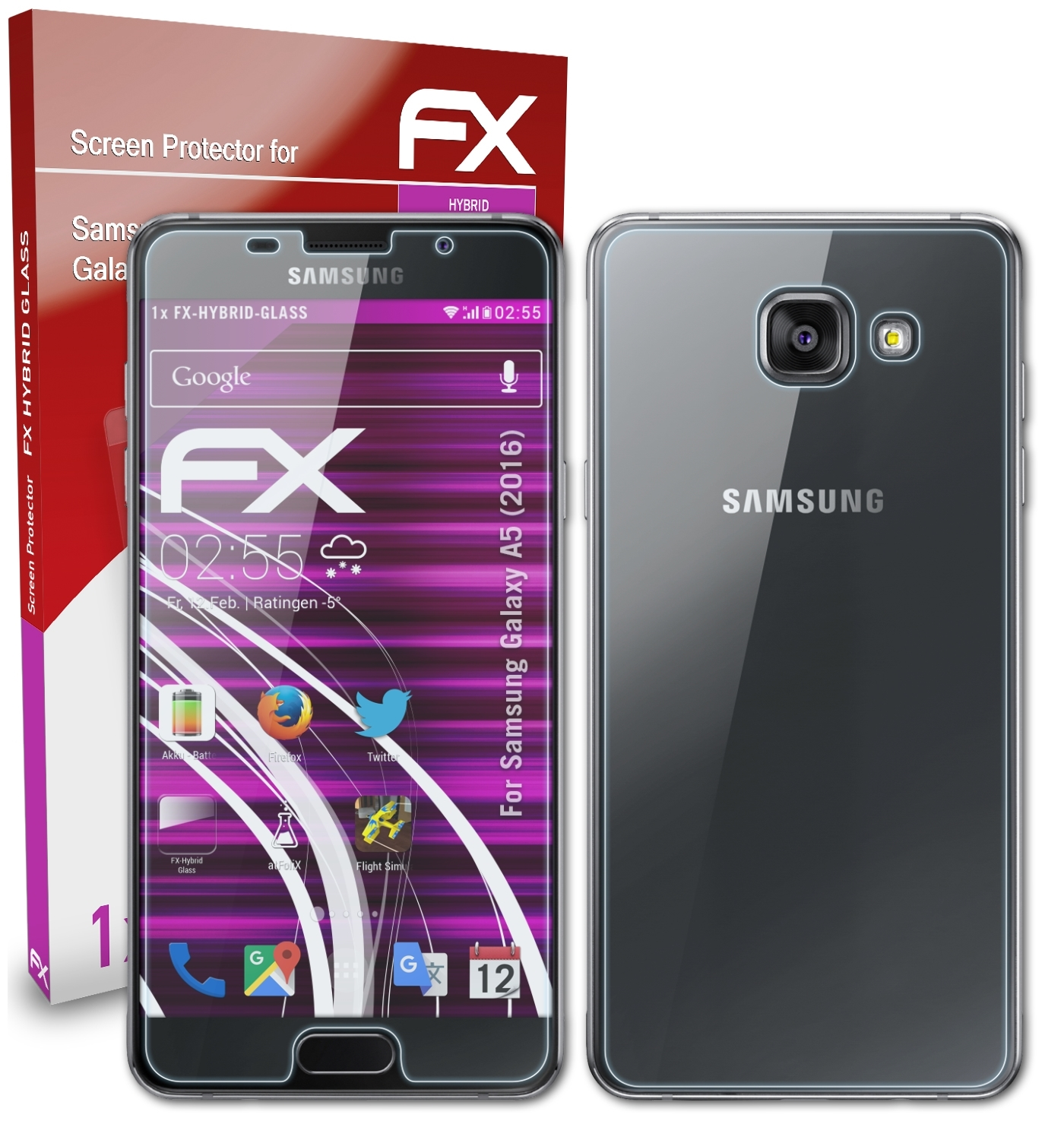 Schutzglas(für FX-Hybrid-Glass A5 Samsung (2016)) ATFOLIX Galaxy