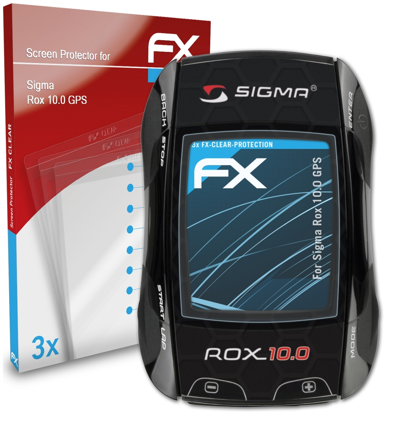 Sigma FX-Clear GPS) ATFOLIX Displayschutz(für Rox 10.0 3x
