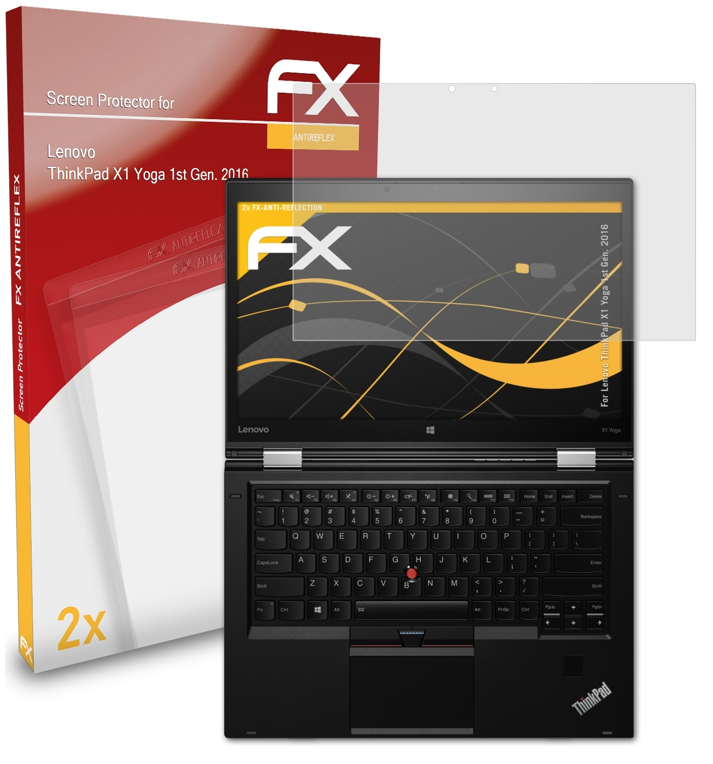 ATFOLIX 2x X1 Gen. (1st Displayschutz(für ThinkPad FX-Antireflex 2016)) Lenovo Yoga