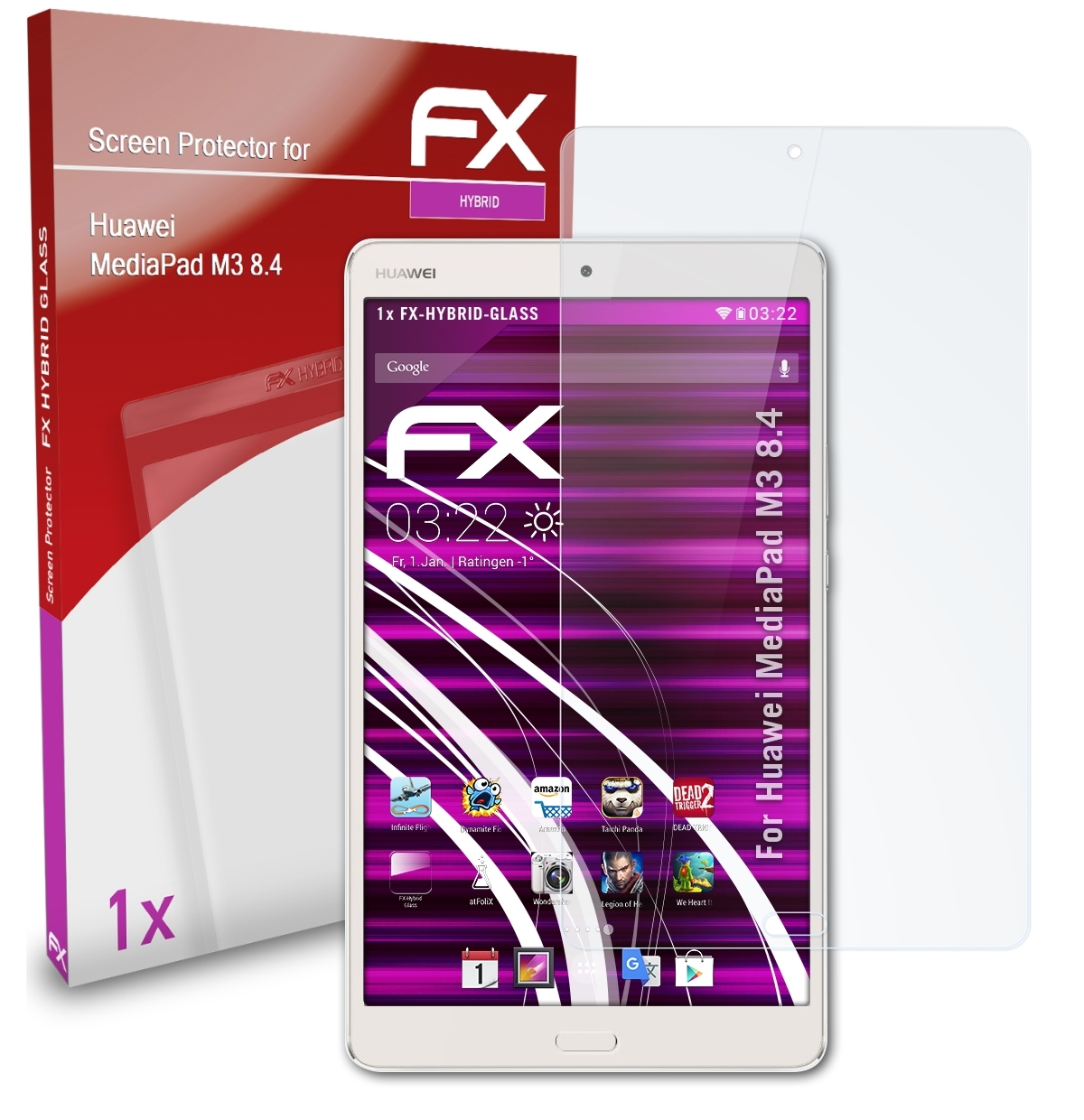 M3 ATFOLIX MediaPad 8.4) Huawei Schutzglas(für FX-Hybrid-Glass