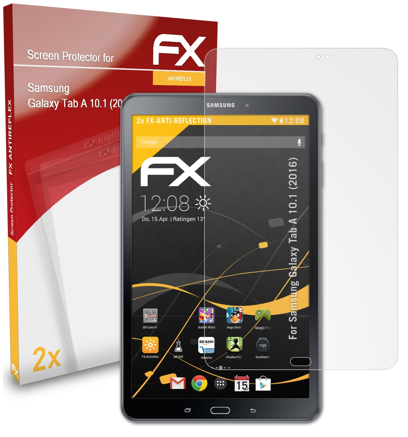ATFOLIX 2x FX-Antireflex Displayschutz(für 10.1 (2016)) Samsung A Tab Galaxy