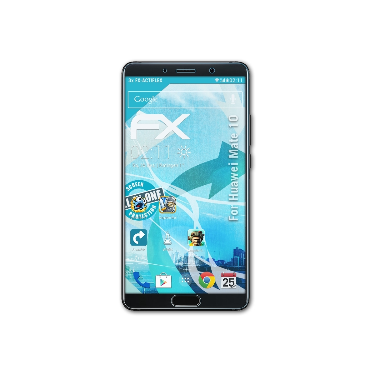 ATFOLIX 3x FX-ActiFleX Displayschutz(für Huawei 10) Mate