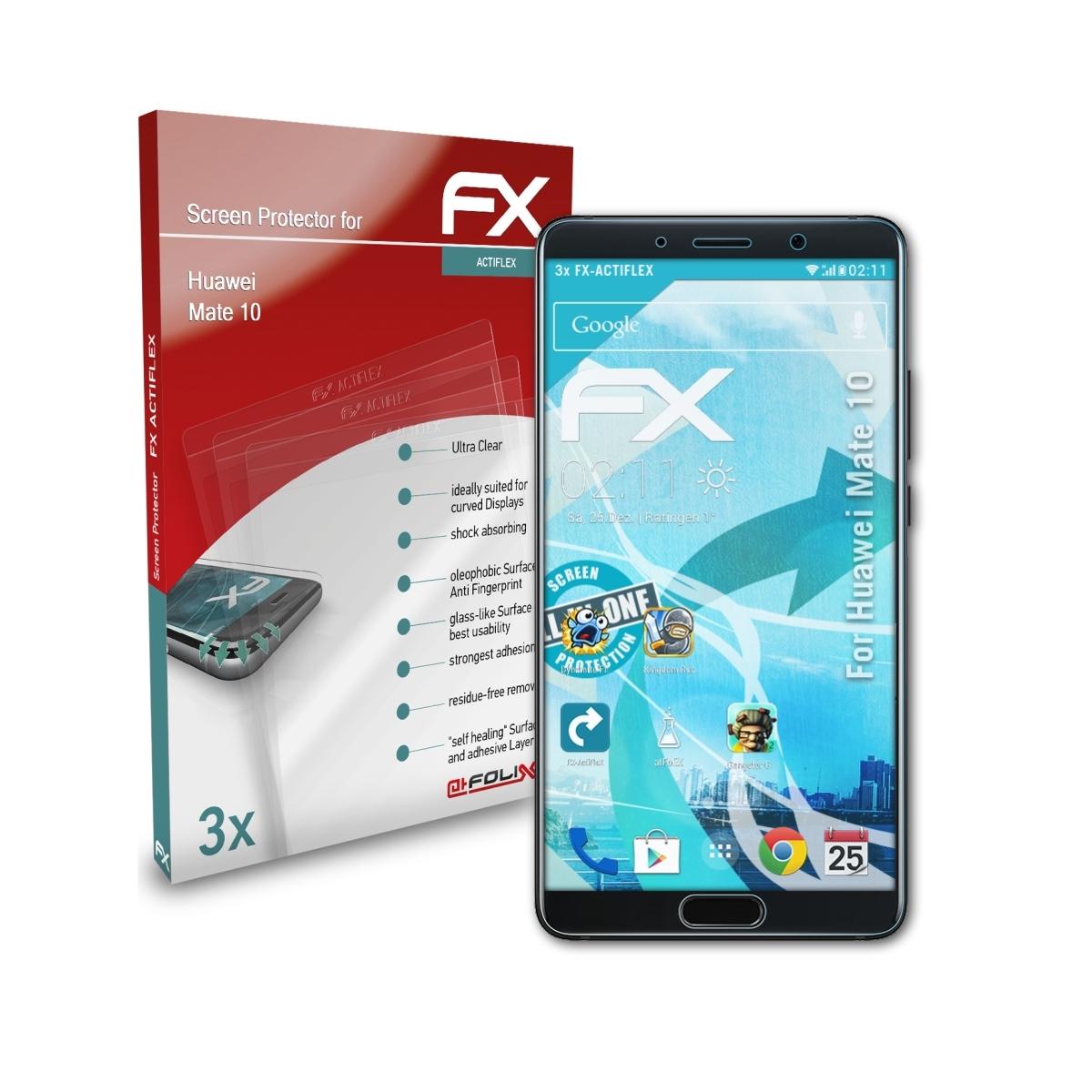 ATFOLIX 3x FX-ActiFleX Displayschutz(für Huawei 10) Mate