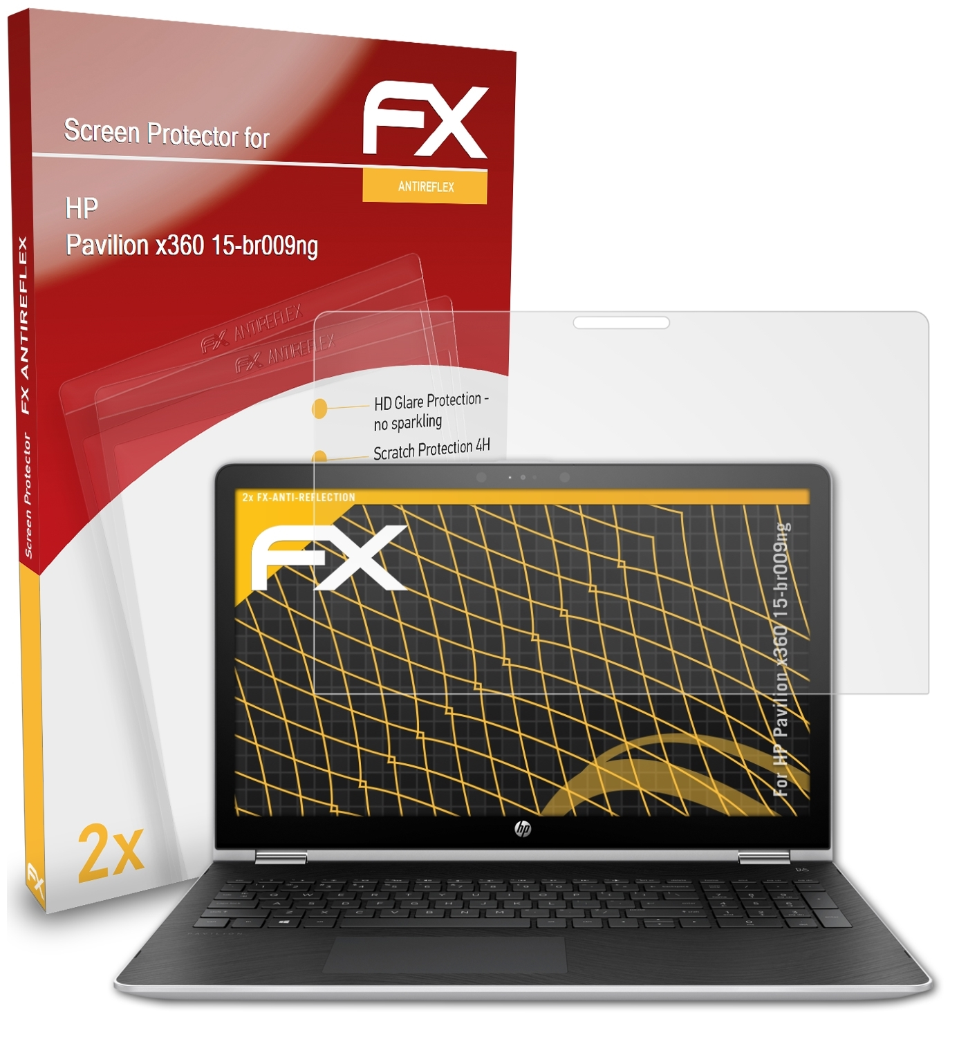 ATFOLIX 2x FX-Antireflex Displayschutz(für Pavilion 15-br009ng) x360 HP