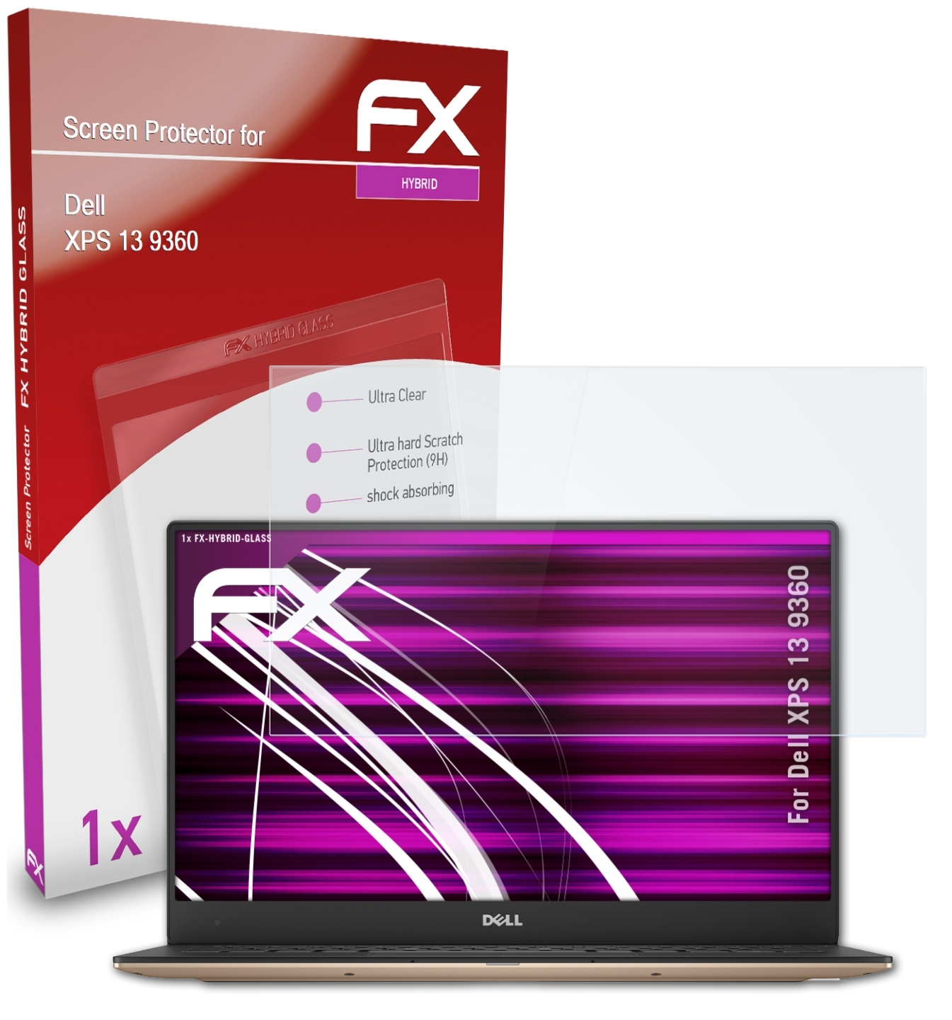 ATFOLIX FX-Hybrid-Glass Schutzglas(für Dell XPS (9360)) 13