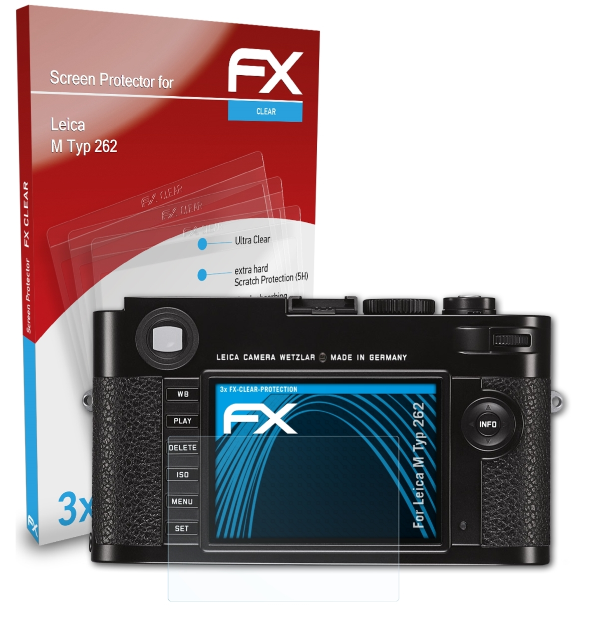 262)) Displayschutz(für (Typ M FX-Clear ATFOLIX Leica 3x