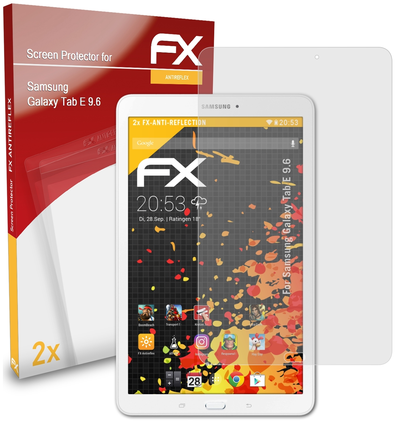 Displayschutz(für E Tab 2x FX-Antireflex ATFOLIX Galaxy 9.6) Samsung