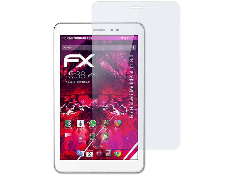 ATFOLIX FX-Hybrid-Glass Schutzglas(für Huawei MediaPad T1 8.0)