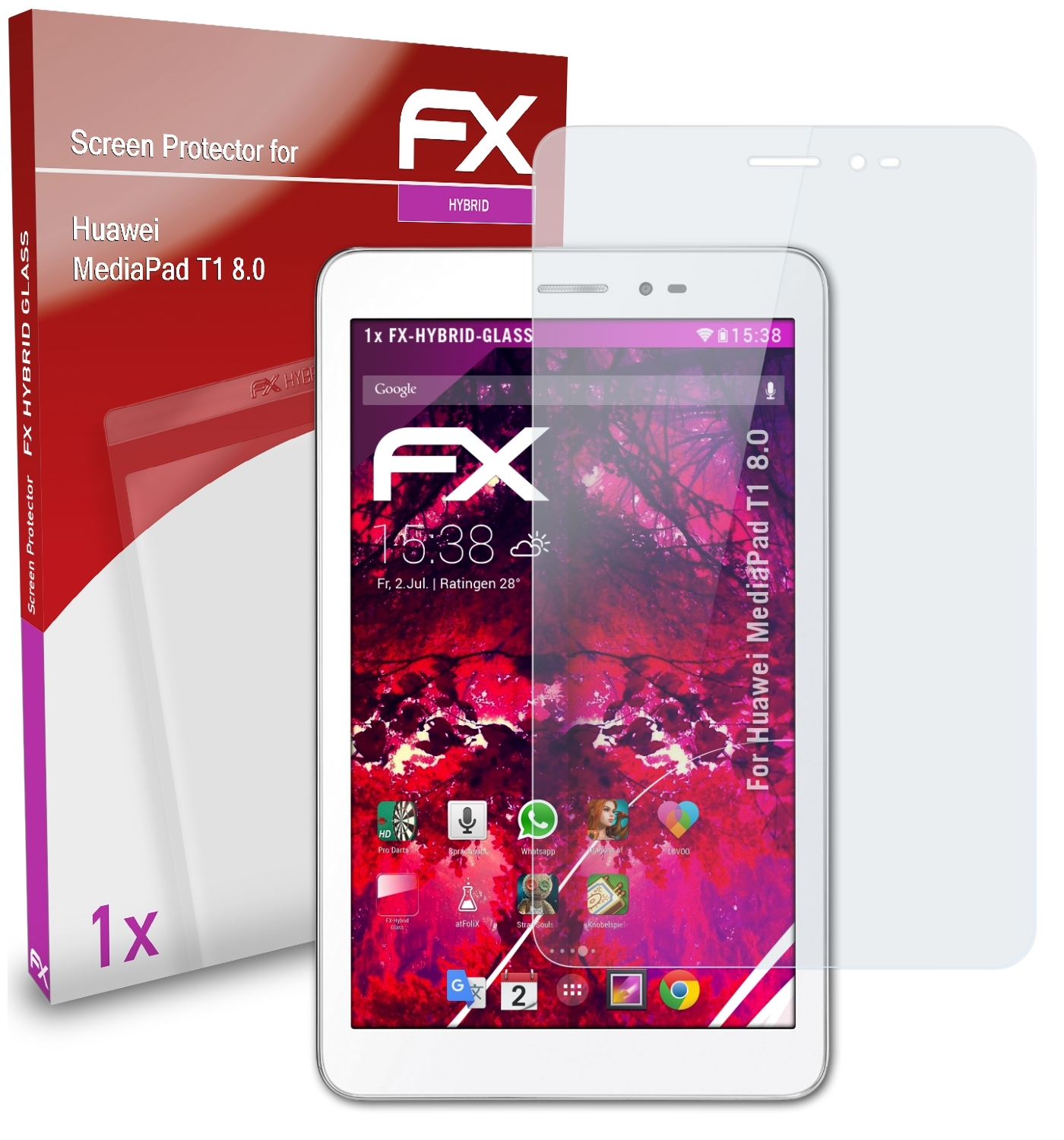 ATFOLIX FX-Hybrid-Glass 8.0) T1 MediaPad Huawei Schutzglas(für