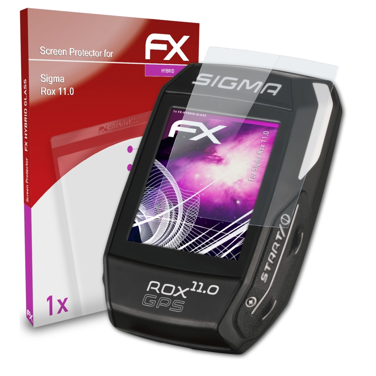 ATFOLIX FX-Hybrid-Glass 11.0) Schutzglas(für Rox Sigma