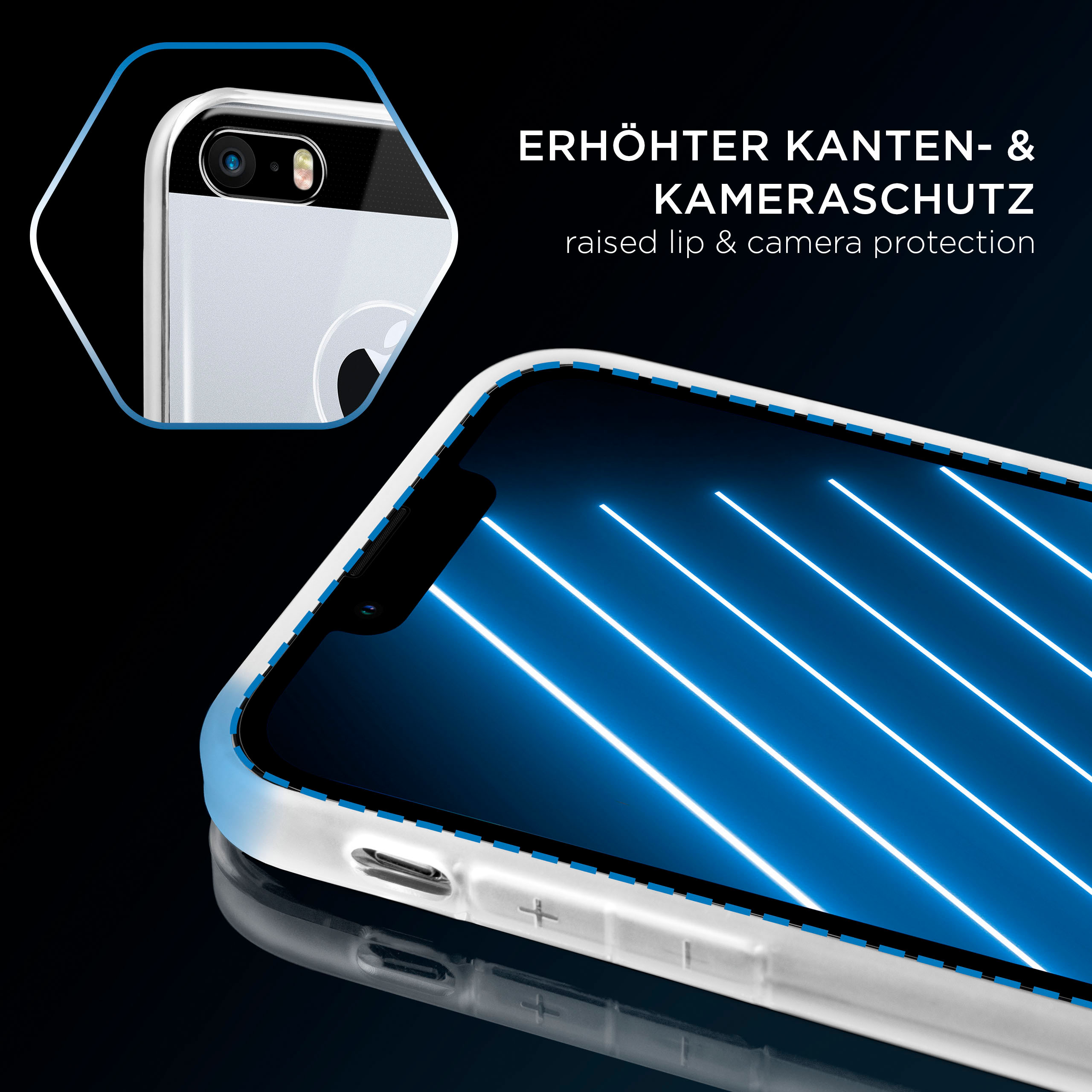 Handyhülle mit erhöhtem Kameraschutz und einem Einsatz der Kamera.