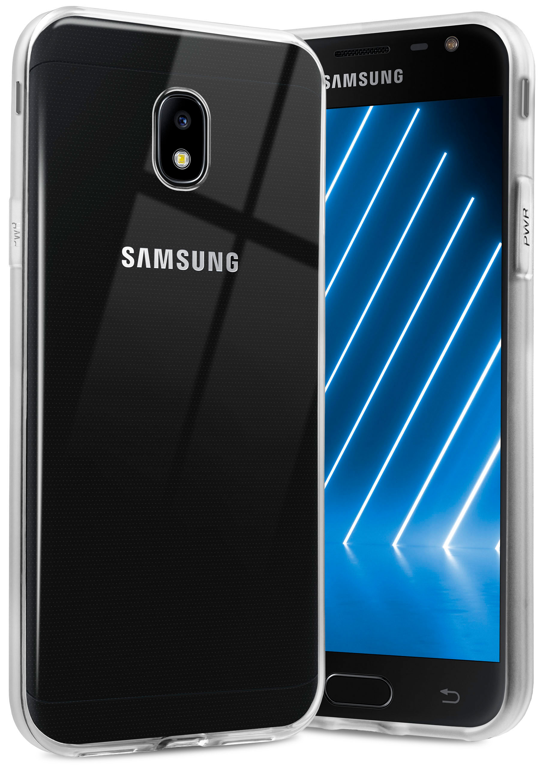 ONEFLOW Galaxy J3 Backcover, (2017), Crystal-Clear Case, Clear Samsung,