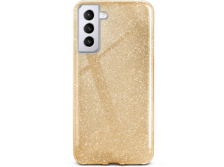 ONEFLOW Glitter Case, Plus, Backcover, Shine - S21 Gold Galaxy Samsung