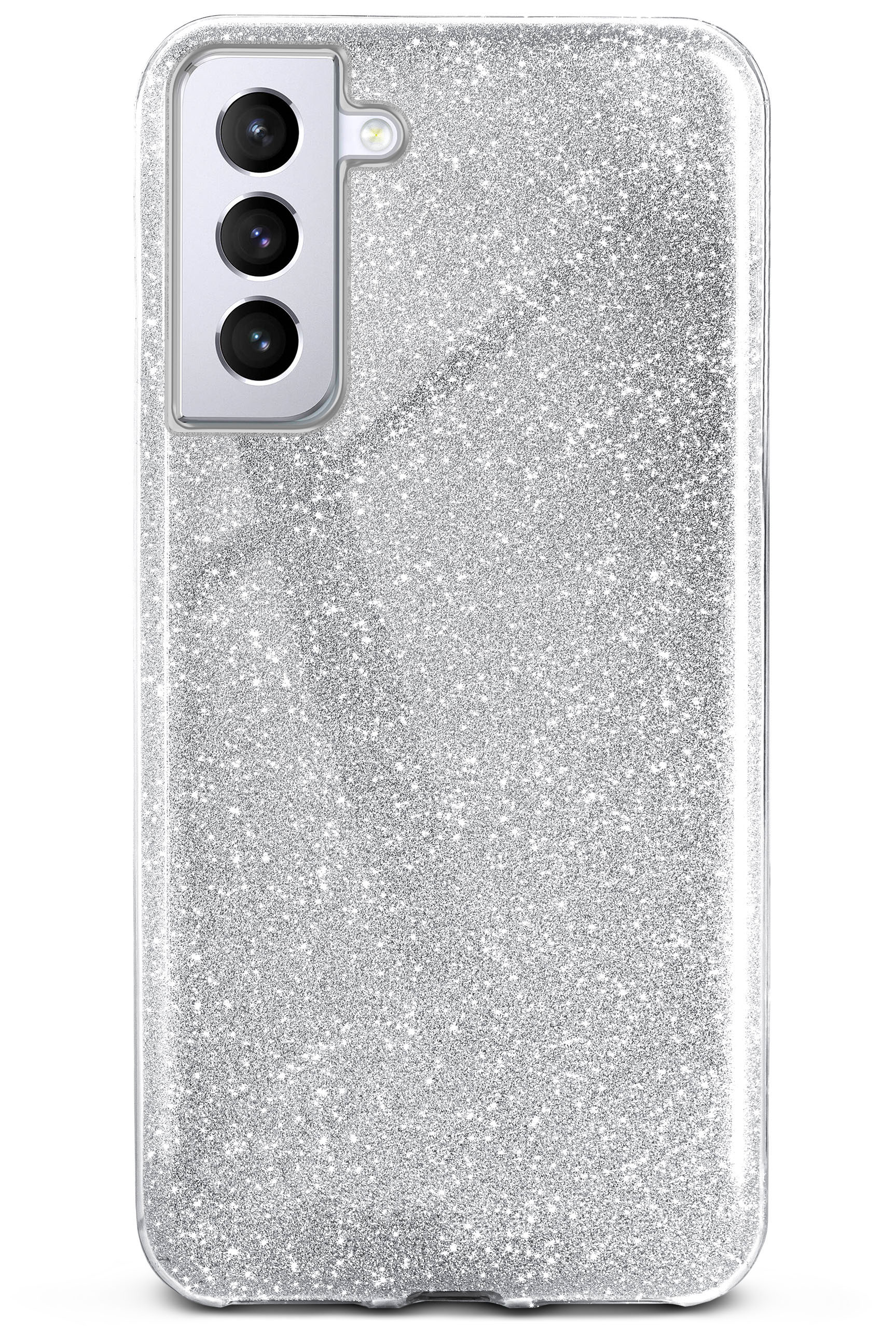 ONEFLOW Backcover, Samsung, Case, Sparkle - S21 Galaxy Plus, Silver Glitter