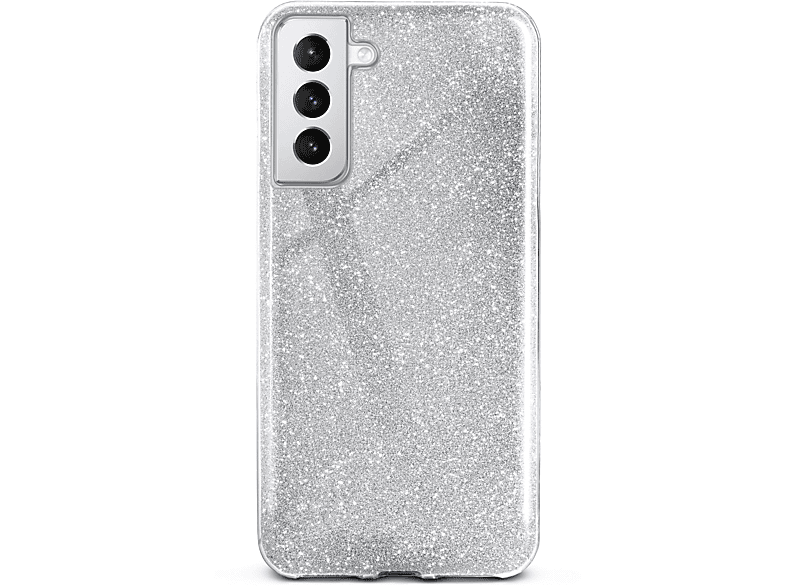 - Sparkle ONEFLOW Silver Plus, S21 Glitter Case, Samsung, Galaxy Backcover,