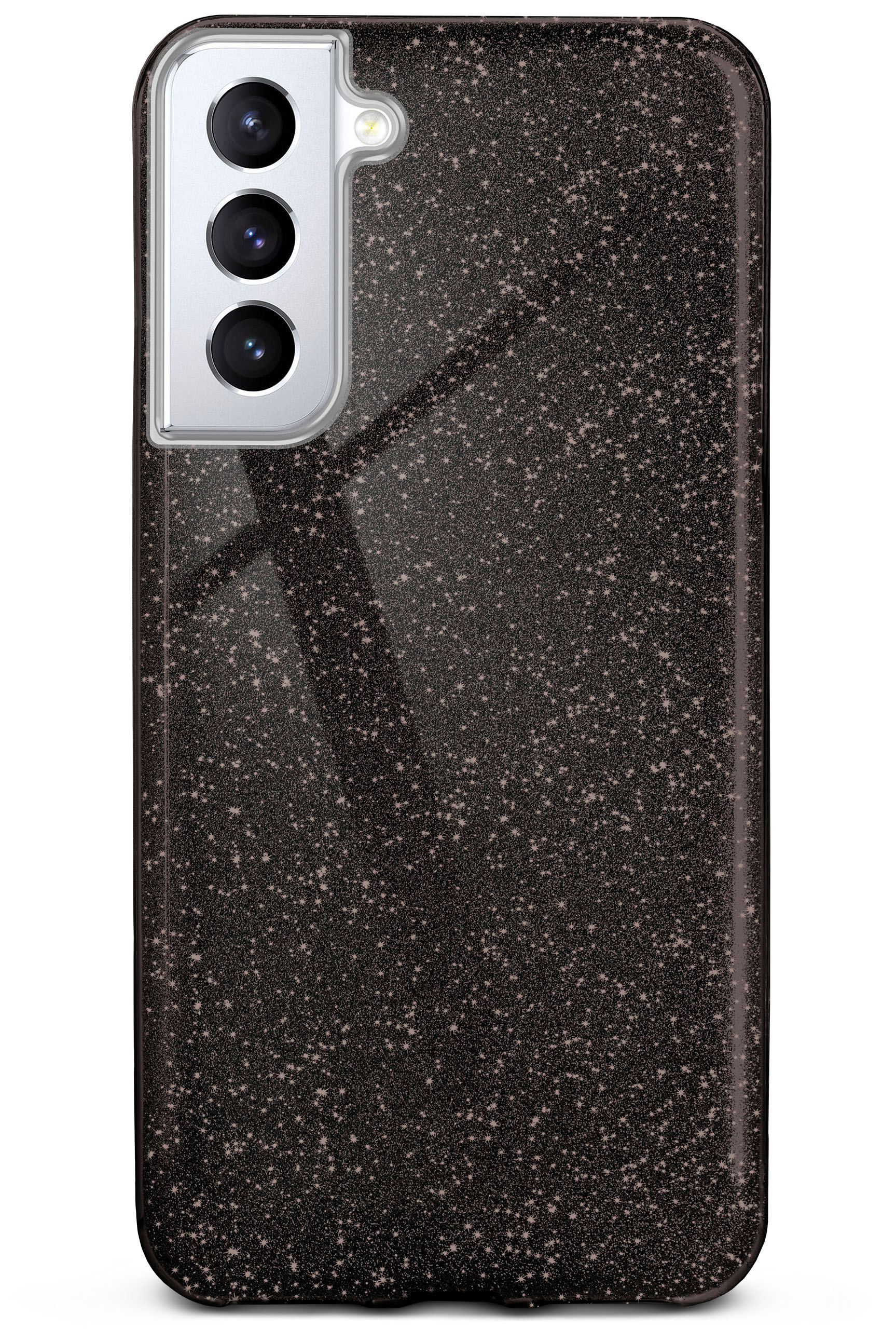 Galaxy Glamour Glitter Case, Black Samsung, - ONEFLOW Backcover, S21,