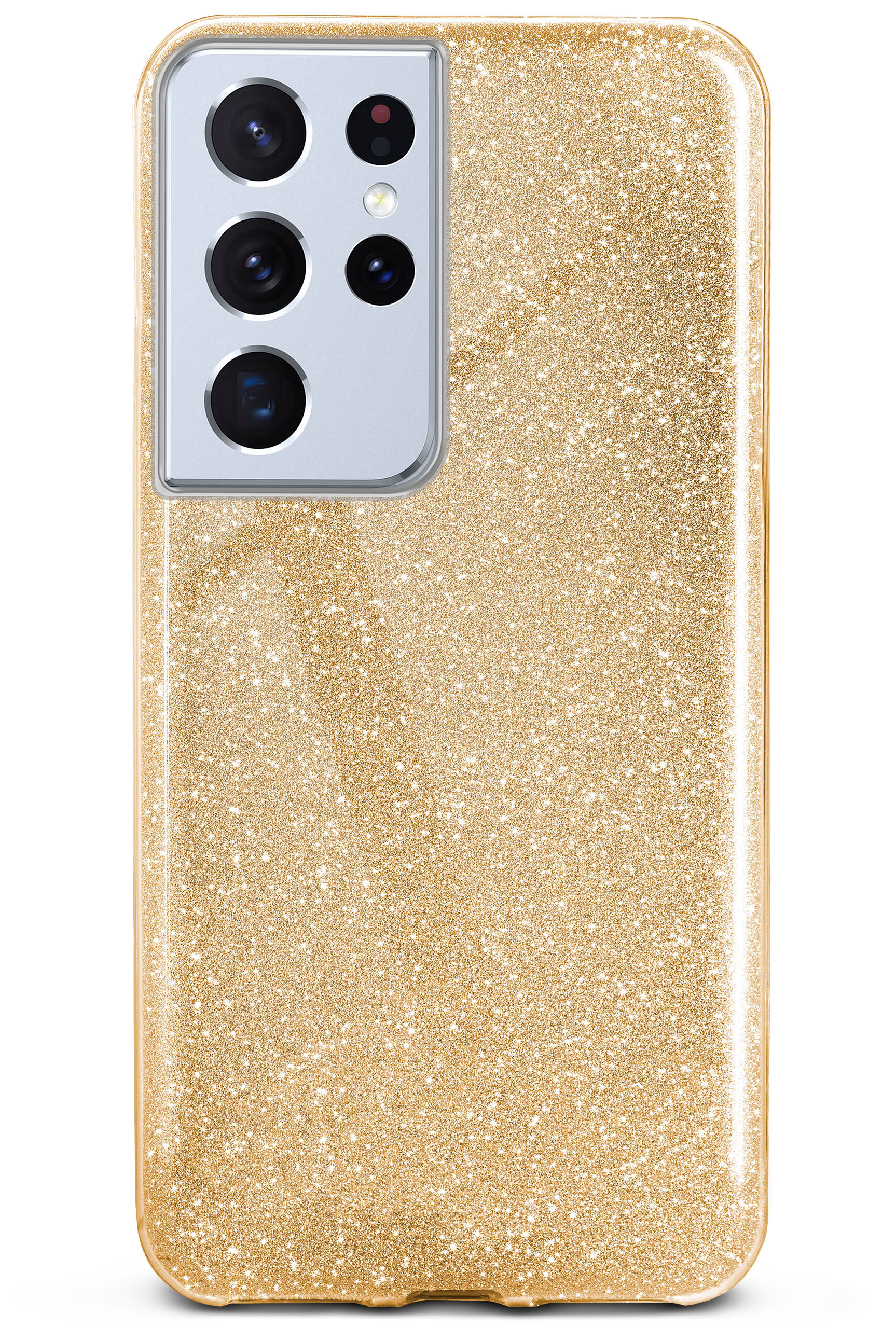 ONEFLOW Glitter Case, Gold Shine Backcover, Samsung, S21 Galaxy Ultra, 