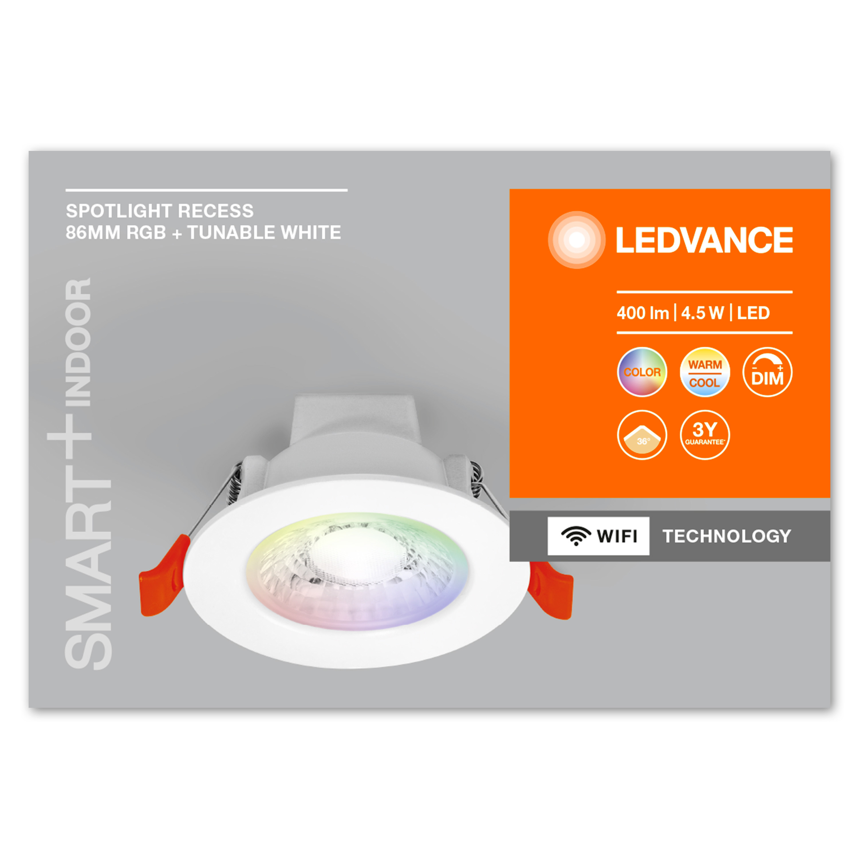 LEDVANCE SMART RECESS DOWNLIGHT änderbar TW AND RGB Deckenbeleuchtung Lichfarbe