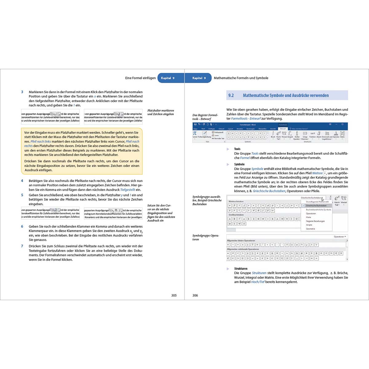 Zwei Seiten eines Dokuments mit Text und Bildern zu mathematischen Formen und Symbolen.