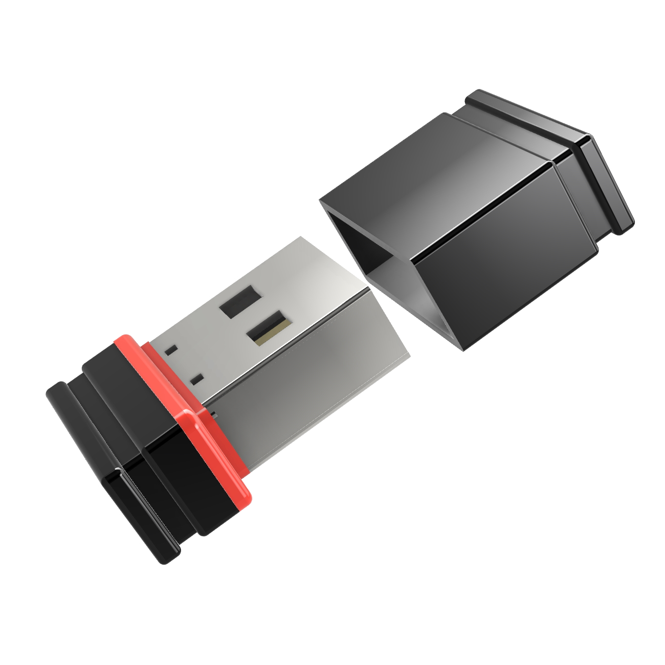 USB GERMANY ®ULTRA Mini (Schwarz/Rot, 1 GB) P1 USB-Stick