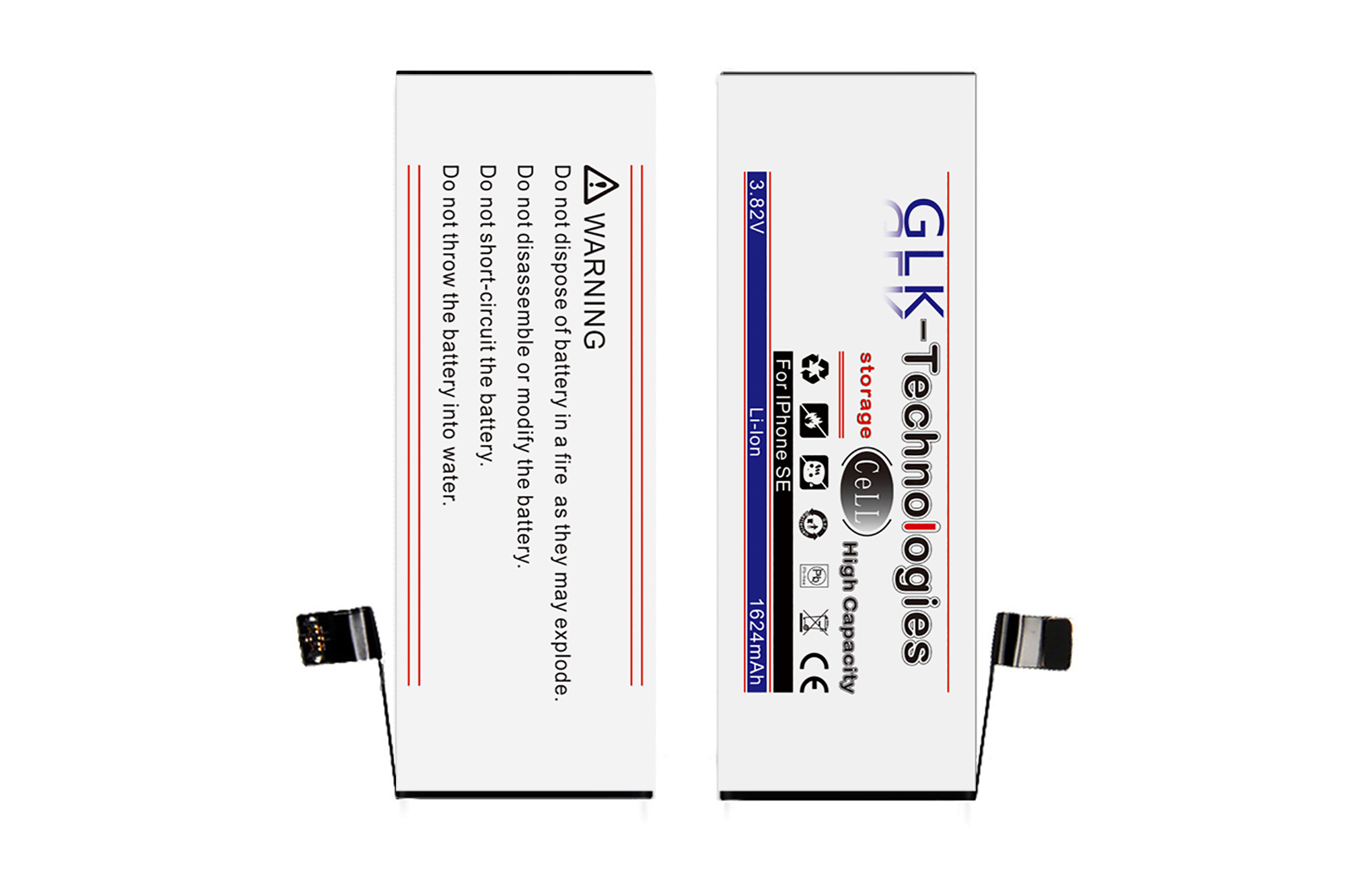 GLK-TECHNOLOGIES High für Lithium-Ionen, Set Werkzeug mAh iPhone Akku Ersatz Smartphone 1624 Volt, Akku, SE Ersatz 2016 3.8 inkl. 1624mAh Power Battery Lithium-Ionen-Akku