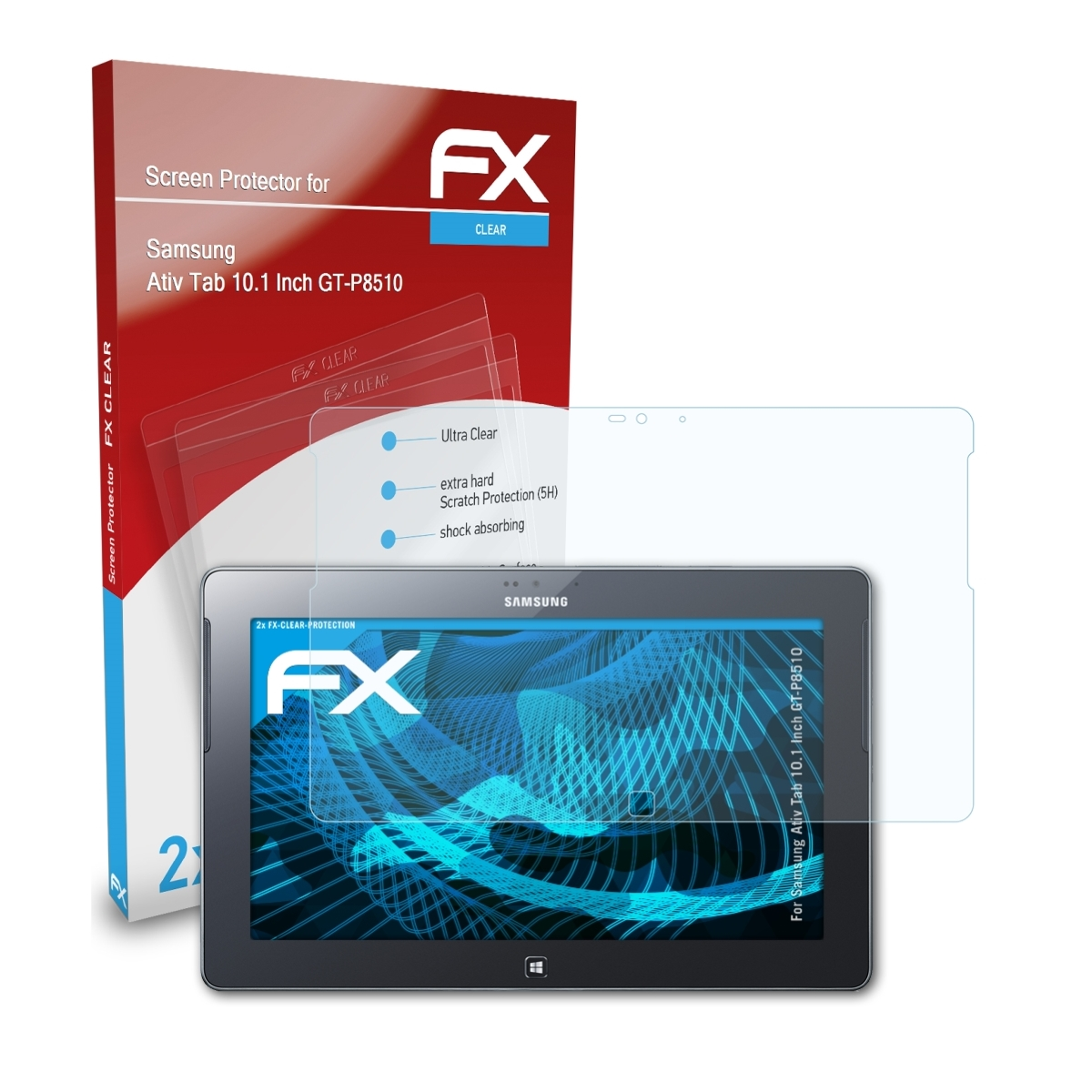ATFOLIX 2x FX-Clear Displayschutz(für Samsung Inch Ativ (10.1 Tab GT-P8510))