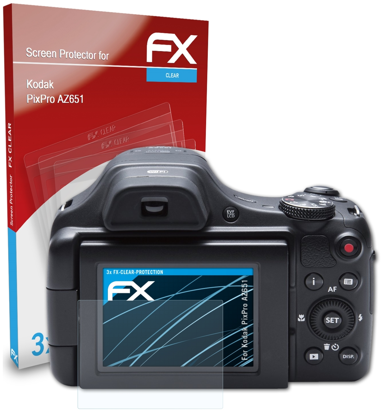 ATFOLIX 3x FX-Clear Displayschutz(für Kodak PixPro AZ651)