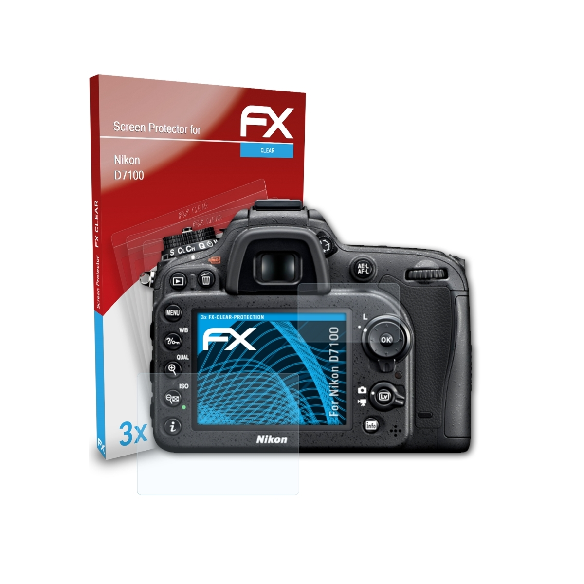 Displayschutz(für 3x ATFOLIX Nikon D7100) FX-Clear