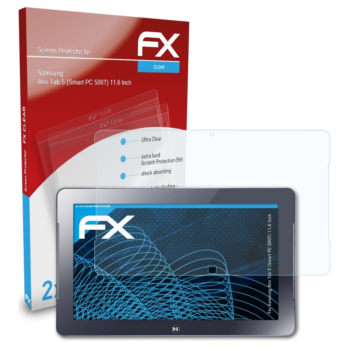 ATFOLIX 2x FX-Clear 500T) 5 Tab Ativ Inch)) (11.6 (Smart PC Displayschutz(für Samsung