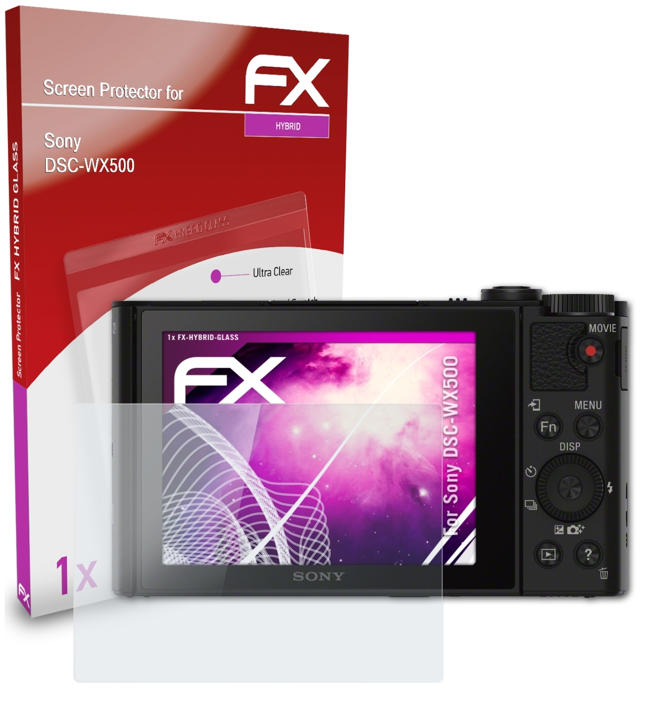 ATFOLIX FX-Hybrid-Glass Schutzglas(für Sony DSC-WX500)