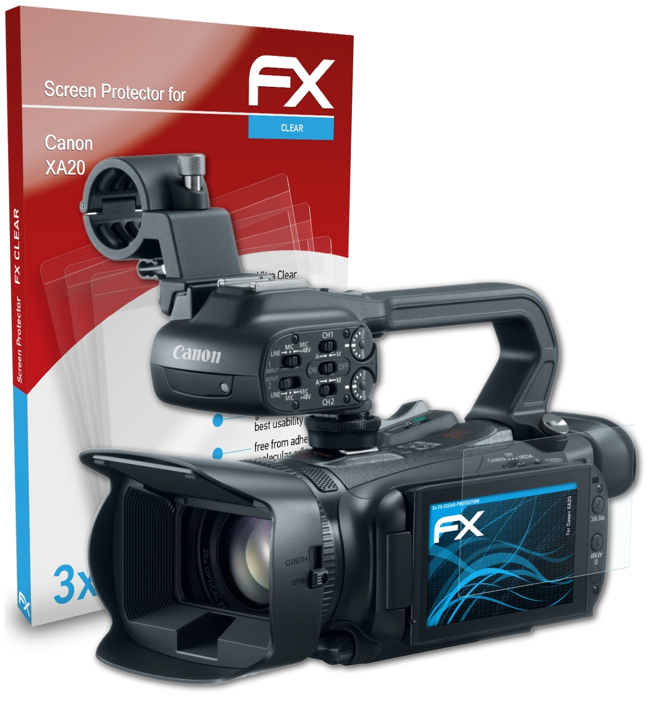 FX-Clear 3x Canon Displayschutz(für XA20) ATFOLIX