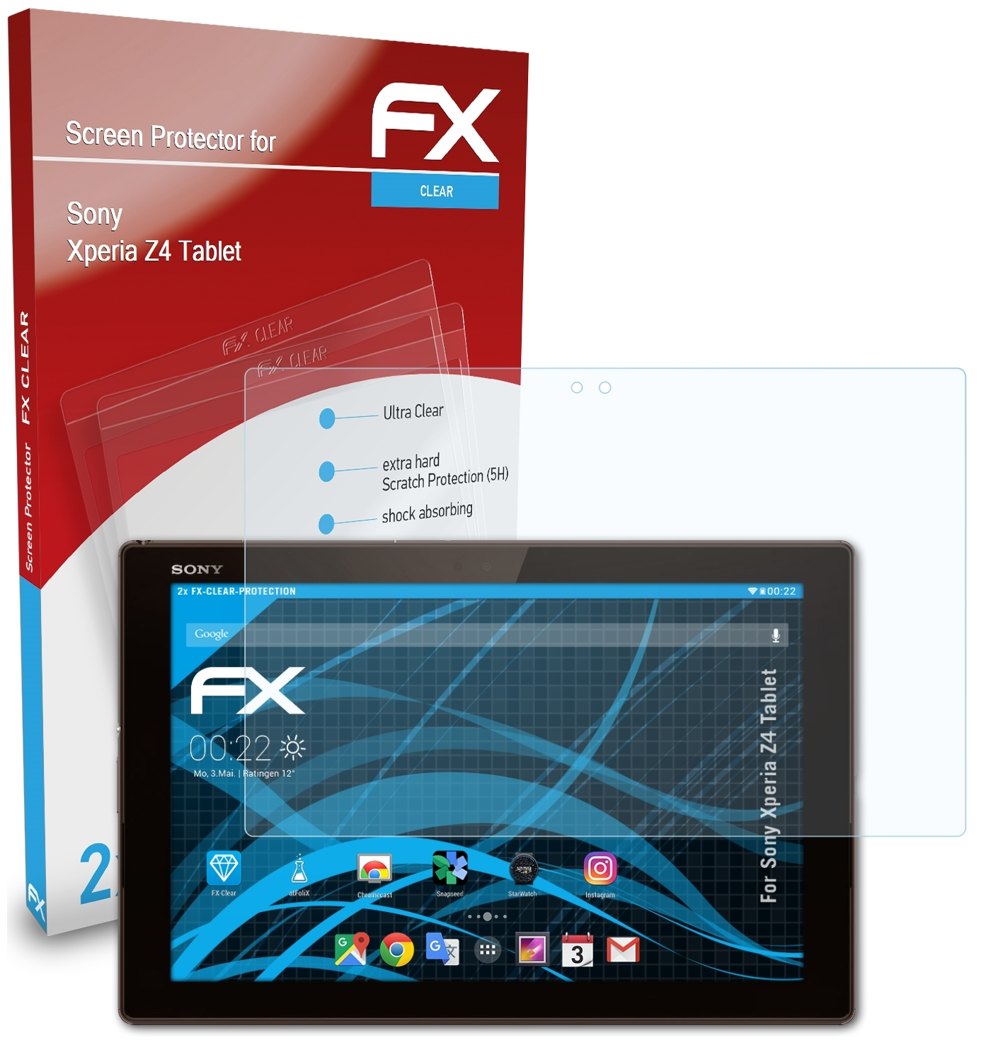 Sony 2x FX-Clear Displayschutz(für Tablet) ATFOLIX Z4 Xperia
