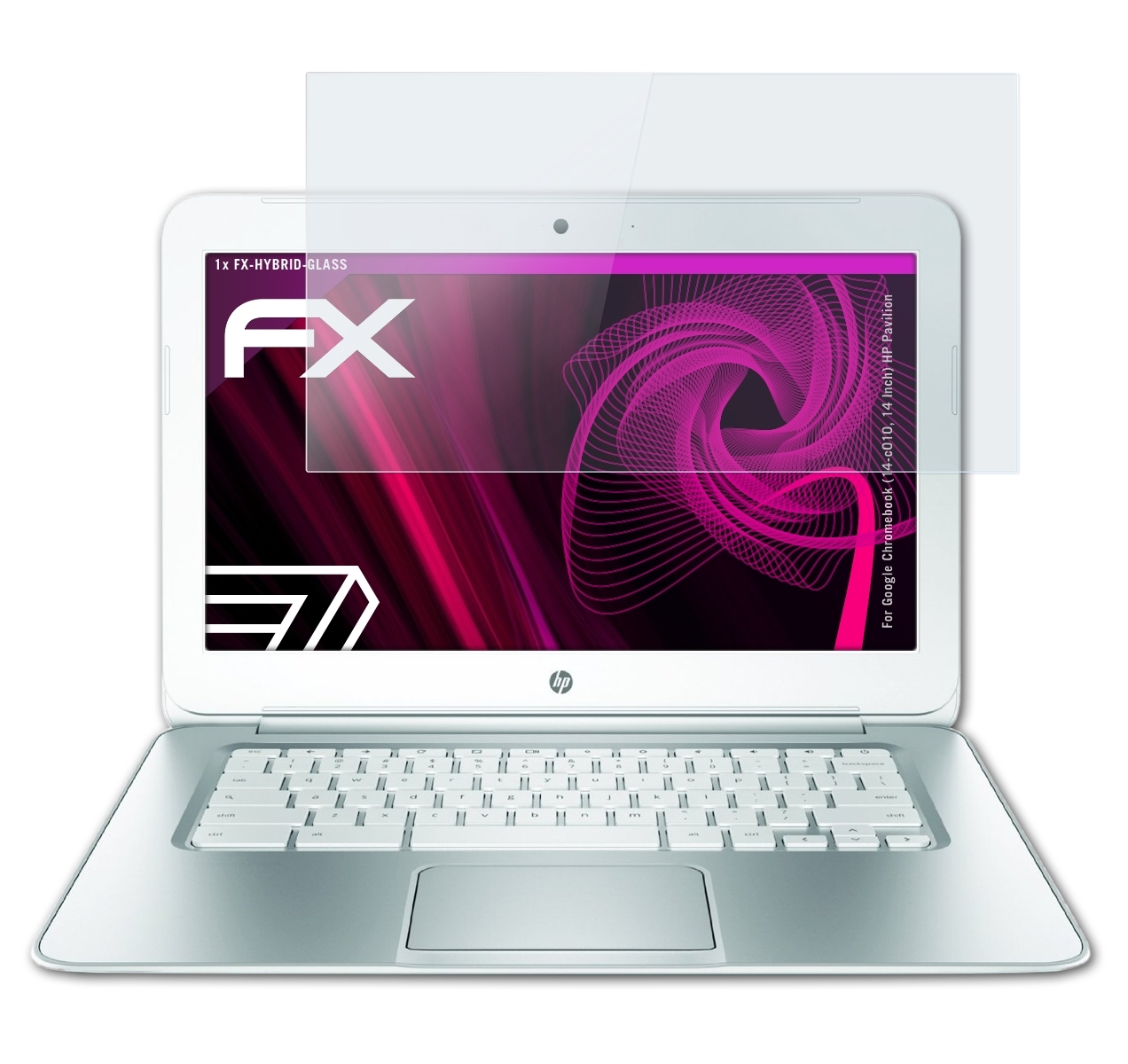 (HP 14 Schutzglas(für Google ATFOLIX (14-c010, FX-Hybrid-Glass Pavilion)) Inch) Chromebook
