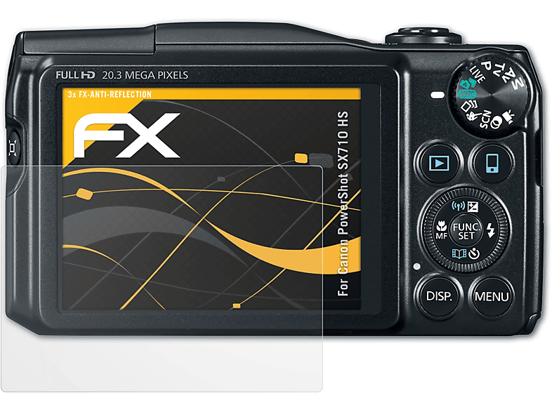 ATFOLIX 3x FX-Antireflex Displayschutz(für Canon PowerShot SX710 HS)