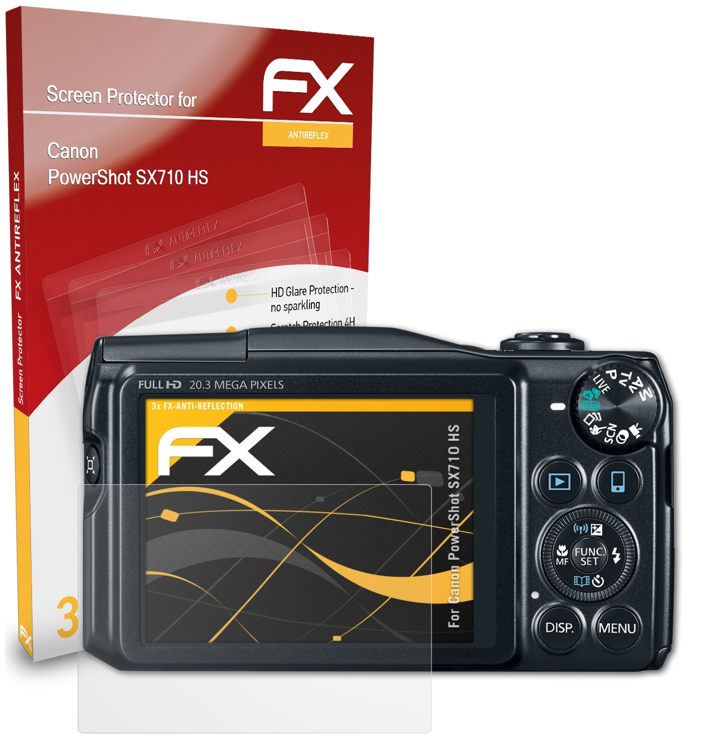 Displayschutz(für FX-Antireflex SX710 PowerShot 3x HS) Canon ATFOLIX