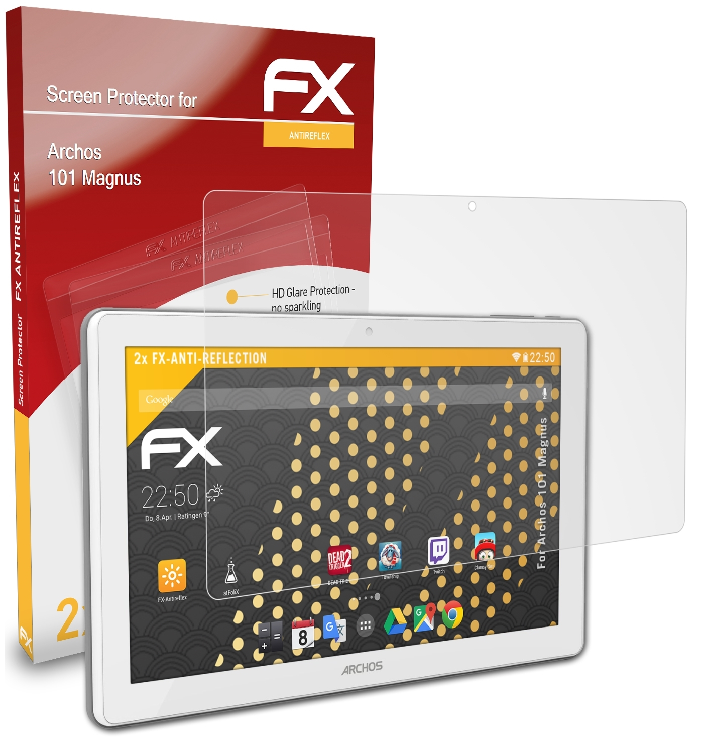 Archos 2x ATFOLIX 101 Magnus) FX-Antireflex Displayschutz(für
