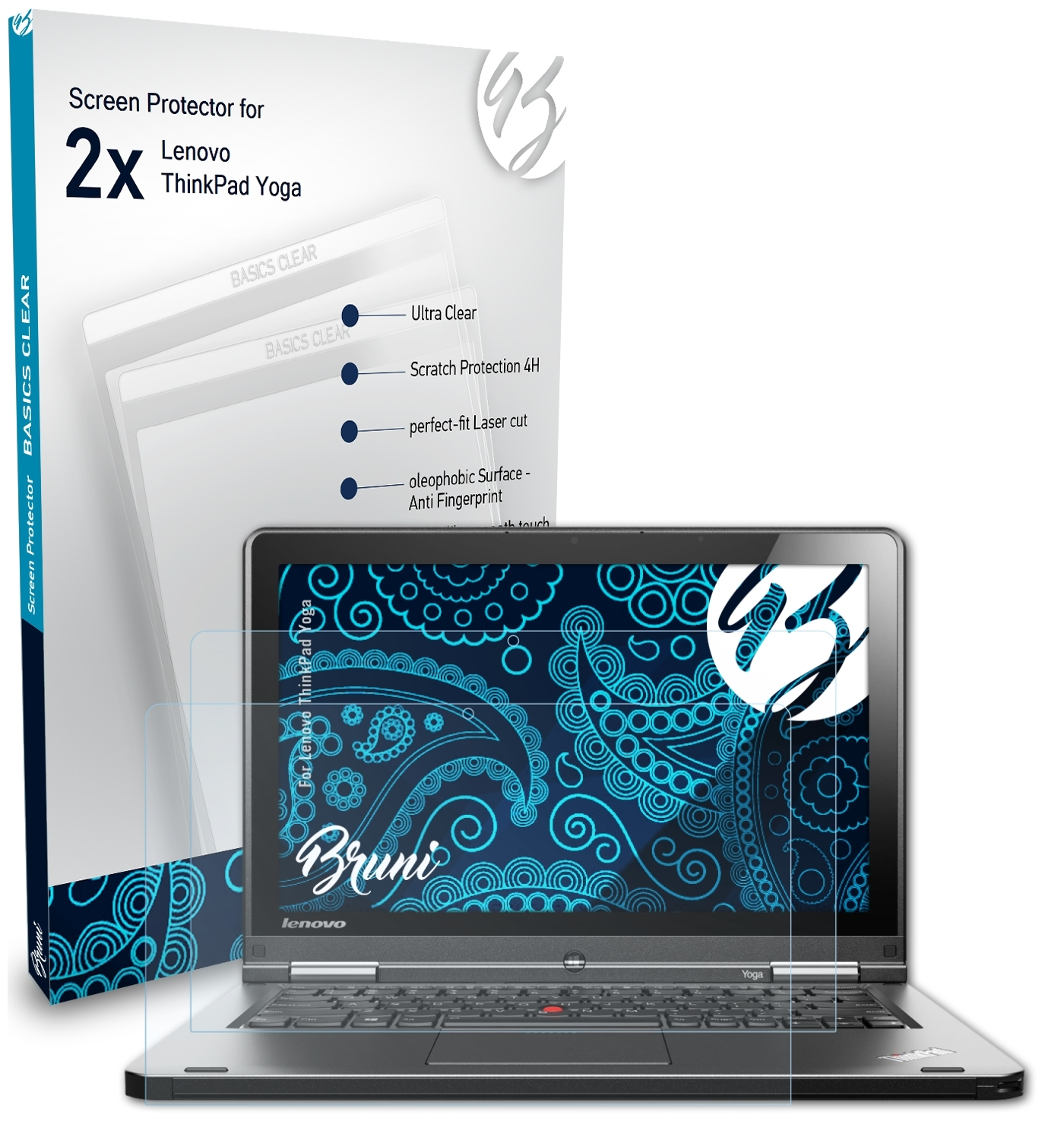 Basics-Clear Yoga) ThinkPad 2x Schutzfolie(für BRUNI Lenovo