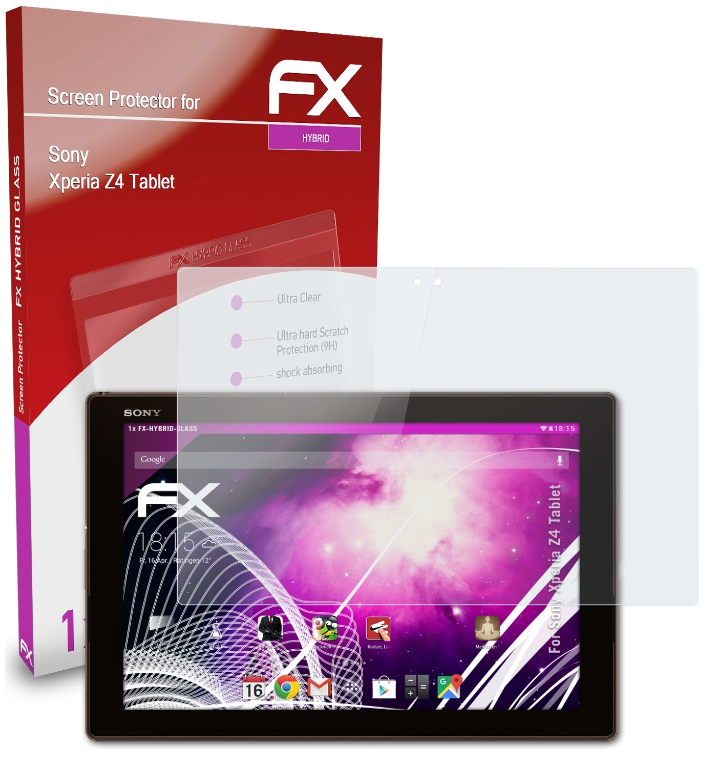 ATFOLIX Z4 Sony FX-Hybrid-Glass Tablet) Schutzglas(für Xperia