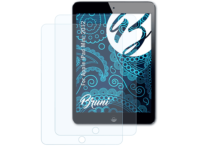 BRUNI 2x Schutzfolie(für iPad (2012)) Mini Apple Basics-Clear
