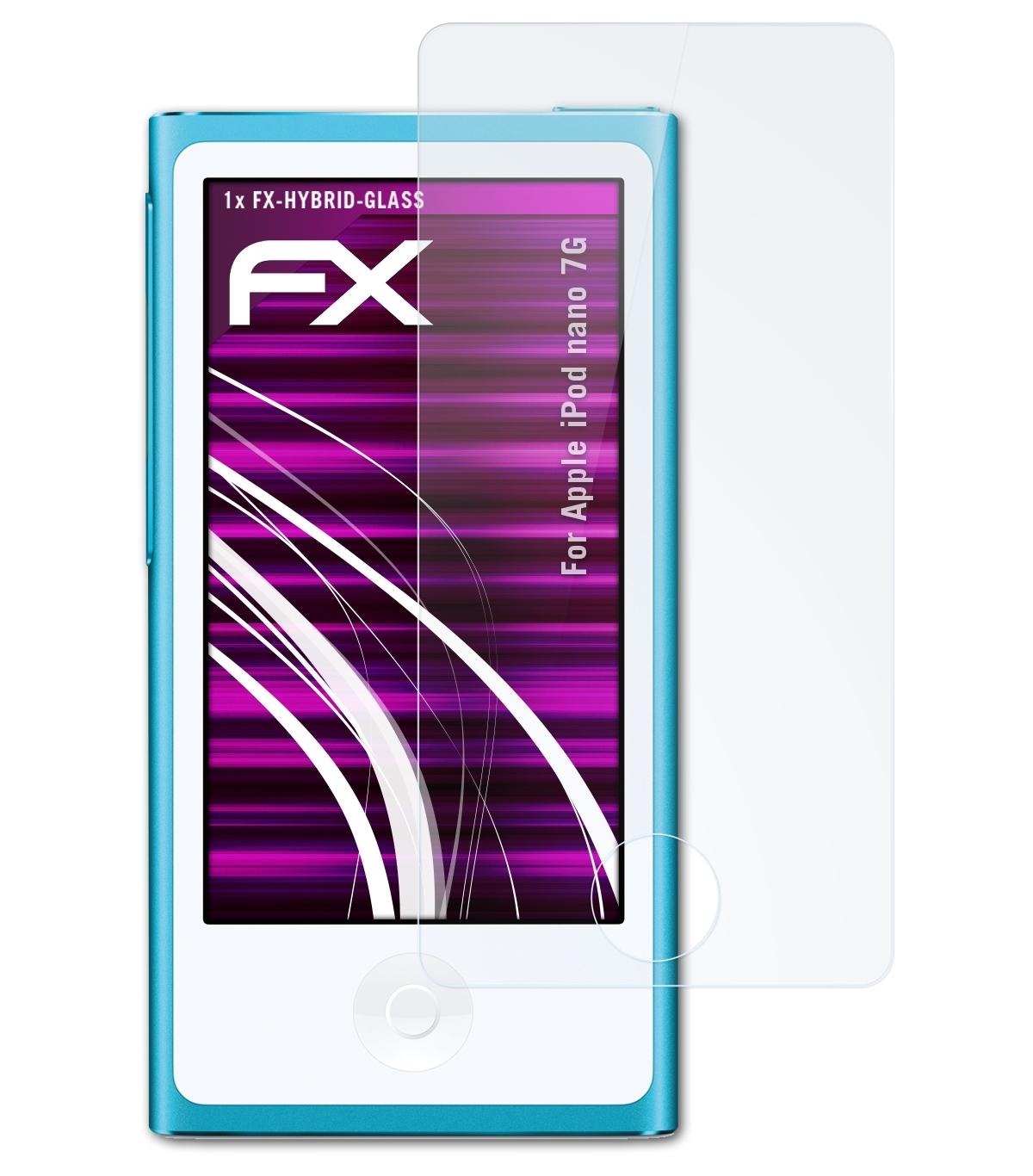 ATFOLIX iPod 7G) Schutzglas(für FX-Hybrid-Glass Apple nano
