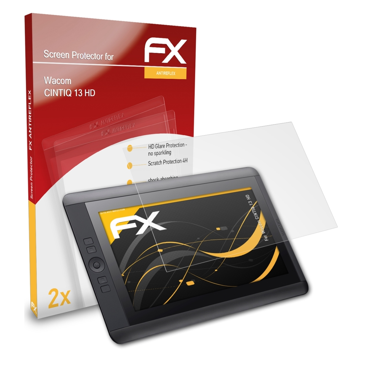 Wacom 13 2x ATFOLIX FX-Antireflex Displayschutz(für CINTIQ HD)