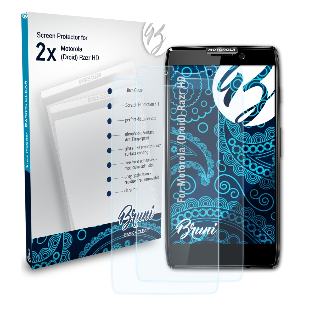 Razr Basics-Clear Motorola Schutzfolie(für 2x (Droid) HD) BRUNI