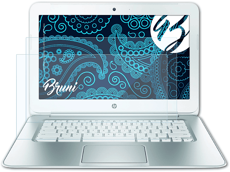 BRUNI 2x Basics-Clear Schutzfolie(für Google Chromebook (14-c010, 14 Inch) (HP Pavilion))
